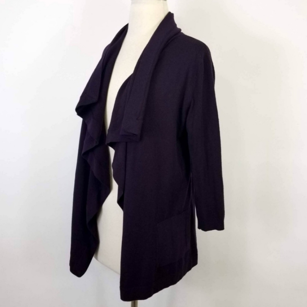 Theory Drape Open Front Wool Cardigan Sweater Mar… - image 3